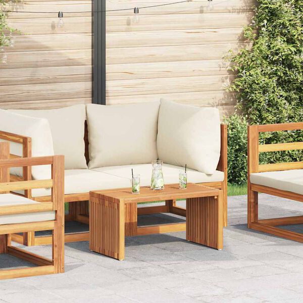 vidaXL Garten-Beistelltisch Braun 70 x 37,5 x 35,5 cm Massivholz Teak