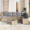 vidaXL Gartensofa-set mit Kissen 8 pcs Beige und Hellgrau Poly-Rattan
