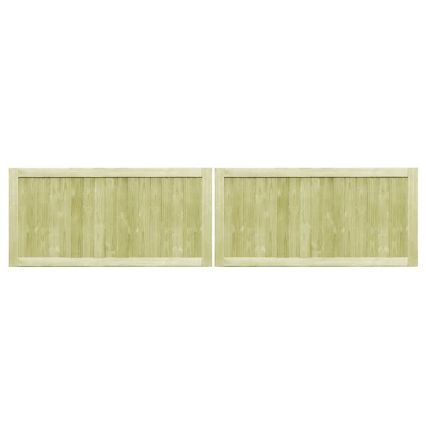 vidaXL Gartentore 2 Stk. Kiefernholz Imprägniert 300x75 cm
