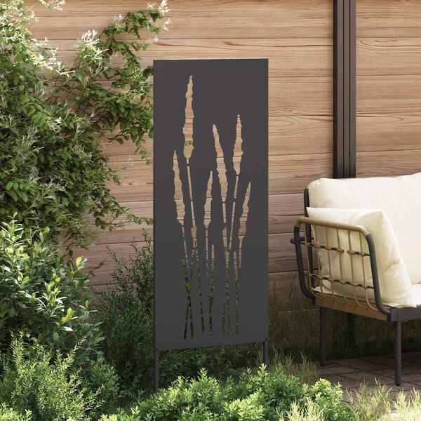 vidaXL Garten Sichtschutz-Leinwand Floral Schwarz 50 x 140 cm