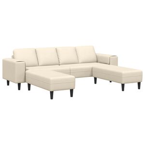 vidaXL Sofa mit Kissen Creme 250 x 188 x 76 cm Cordstoff