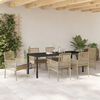 vidaXL Garten Essgruppe mit Kissen 7 pcs Beige Poly-Rattan