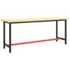 vidaXL Werkbankgestell Mattschwarz und Mattrot 190x50x79 cm Metall