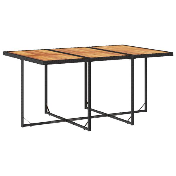 vidaXL 7-tlg. Garten-Essgruppe mit Kissen Schwarz Poly Rattan