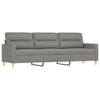 vidaXL 3-Sitzer-Sofa mit Hocker Dunkelgrau 210 cm Stoff