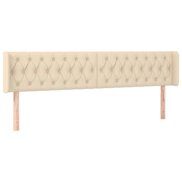 vidaXL LED Kopfteil Creme 203x16x78/88 cm Stoff