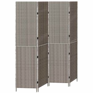 vidaXL Raumteiler Grau 195 x 180 cm Poly-Rattan