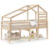 vidaXL Hochbett mit Dach 90x190 cm Massivholz Kiefer