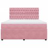 vidaXL Boxspringbett mit Matratze Rosa 180x200 cm Samt