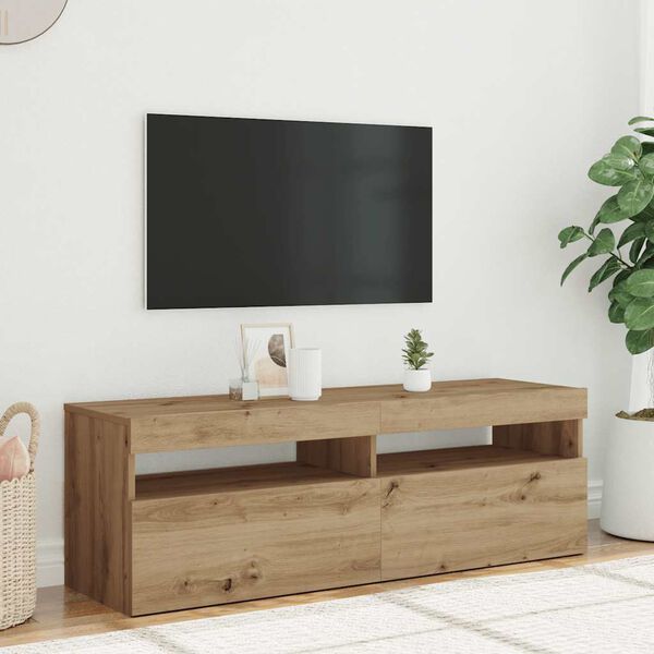 vidaXL TV-Schrank mit LED Artisan-Eiche 120x35x40 cm Holzwerkstoff