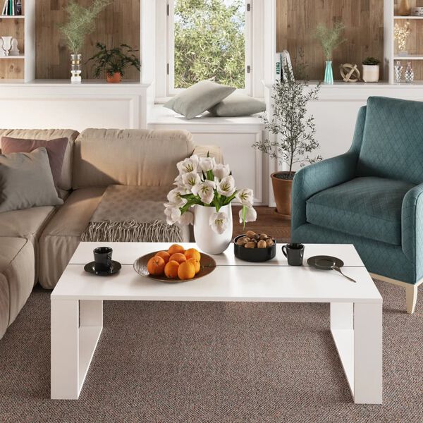 vidaXL Couchtisch Wei&szlig; 110x50x35 cm Holzwerkstoff