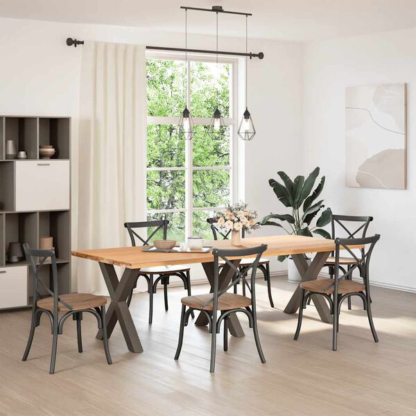 vidaXL Esstischbeine X-Form 3 Stk. Naturstahl 70x(72-73) cm Stahl