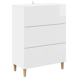 vidaXL Schubladenschrank Hochglanz Wei&szlig; 66 x 34,5 x 90 cm