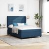 vidaXL Boxspringbett mit Matratze mit Kopfteil Blau 140 x 200 cm Stoff