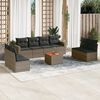 vidaXL 9-tlg. Garten-Sofagarnitur mit Kissen Grau Poly Rattan