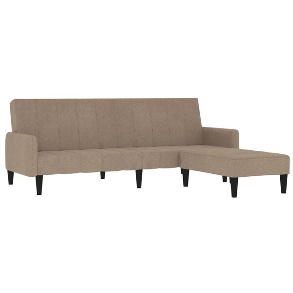 vidaXL Schlafsofa 2-Sitzer mit Hocker Taupe Mikrofasergewebe