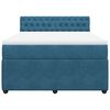 vidaXL Boxspringbett mit Matratze Blau 140x200 cm Samt