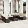 vidaXL Gartensofa-set mit Speicher 11 pcs Braun und Creme Poly-Rattan