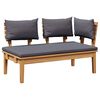 vidaXL Gartenbank 2 pcs Braun Massivholz Teak