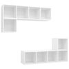 vidaXL 4-tlg. TV-Schrank-Set Wei&szlig; Holzwerkstoff