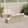vidaXL Gartensofa-set mit Speicher 6 pcs Beige und Creme Poly-Rattan