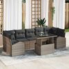 vidaXL Garten-Sofa-Set mit Kissen 8 pcs Grau Poly Rattan