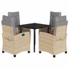 vidaXL 5-tlg. Garten-Essgruppe mit Kissen Beigemischung Poly Rattan
