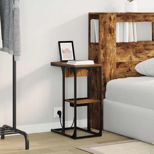 vidaXL Nachttisch Ger&auml;ucherte Eiche 41,5 x 26 x 60,5 cm Holzwerkstoff