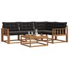 vidaXL Outdoor-Sofagarnitur mit Kissen 5 pcs Nat&uuml;rlich und Schwarz