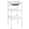 vidaXL Badezimmer-Waschtischgestell mit Waschbecken Weiß Eisen