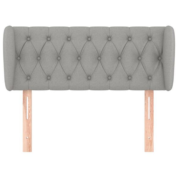 vidaXL Kopfteil mit Ohren Hellgrau 93x23x78/88 cm Stoff