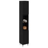 vidaXL Badezimmerschrank mit T&uuml;r Schwarz Eichen-Optik 30 x 30 x 190 cm