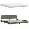 vidaXL Bett mit Matratze "Hanko" Dunkelgrau 200x200 cm Stoff