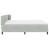 vidaXL Boxspringbett mit Matratze Hellgrau 200 x 200 cm Samt
