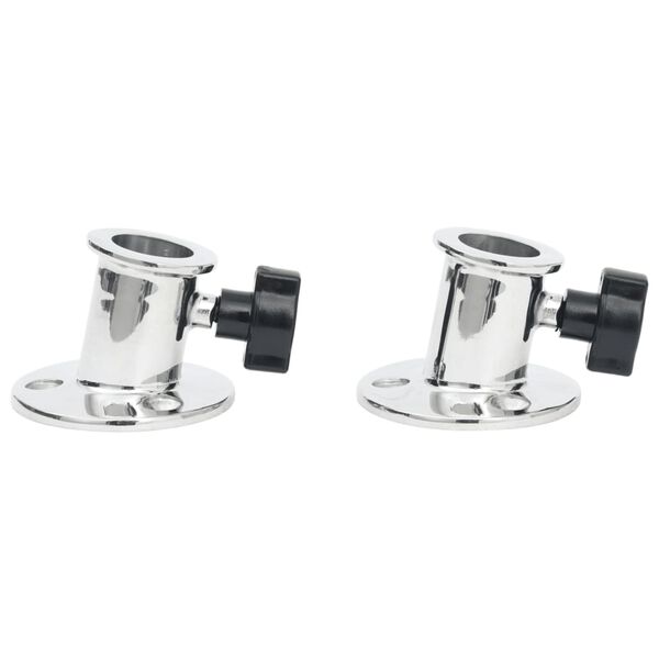 vidaXL Relingf&uuml;&szlig;e 2 Stk. Rund f&uuml;r 26 mm Rohr Edelstahl