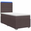 vidaXL LED Boxspringbett mit Matratze Dunkelbraun 90 x 200 cm Stoff