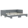 vidaXL Tagesbett Ausziehbar Hellgrau 90x200 cm Stoff