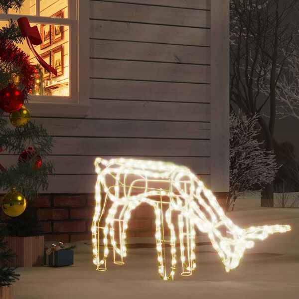 vidaXL LED-Silhouette Rentier Warmwei&szlig; 73x31x45 cm