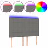 vidaXL LED Kopfteil Dunkelgrau 144x5x118/128 cm Stoff