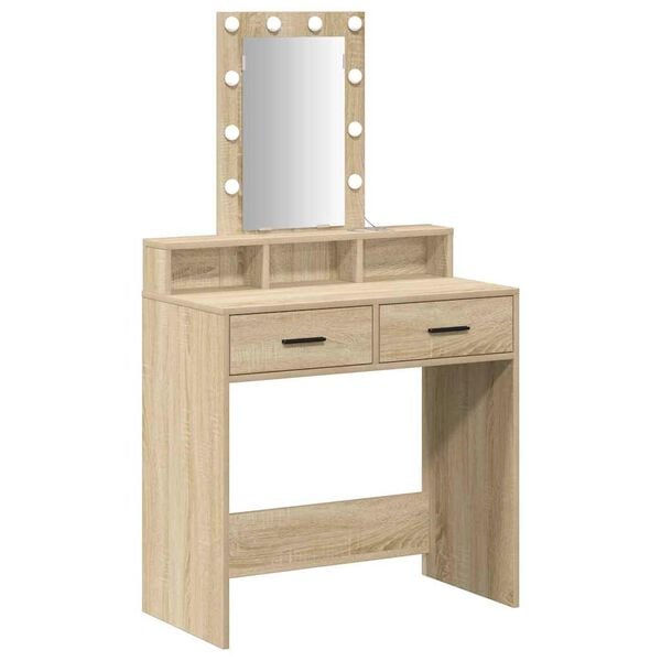 vidaXL Schminktisch mit Speicher Braun 79 x 41 x 140 cm Holzwerkstoff