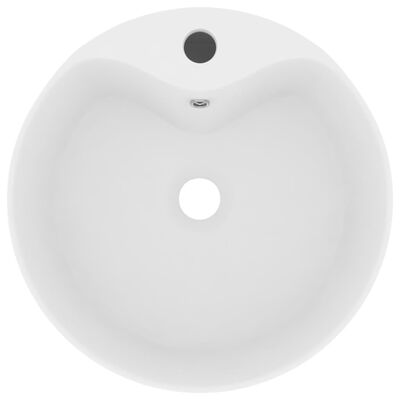 vidaXL Luxus-Waschbecken mit Überlauf Matt-Weiß 36x13 cm Keramik