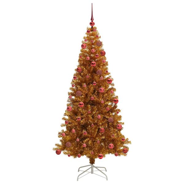 vidaXL Weihnachtsbaum mit 300 LEDs mit Ständer Gold 180 cm Haustier