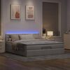 vidaXL Ottomane Bett mit Matratze & LEDs Taupe 180x200 cm Stoff