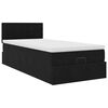 vidaXL Ottoman-Bett mit Matratze & LEDs Schwarz 90x190 cm Samt