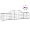 vidaXL Gabionen mit Hochbogen 20 Stk. 200x30x40/60 cm Verzinktes Eisen