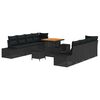 vidaXL Gartensofa-set mit Kissen 11 pcs Schwarz Poly-Rattan