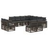 vidaXL Gartensofa-set 11 stk. Grau und Dunkelgrau Poly-Rattan