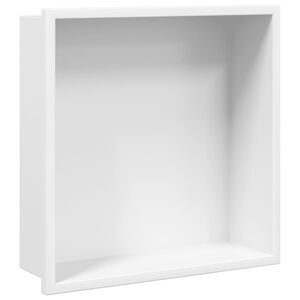 vidaXL Duschnische Mattwei&szlig; 32x32x9 cm Edelstahl