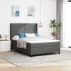vidaXL Boxspringbett mit Matratze Dunkelgrau 140 x 190 cm Stoff