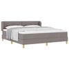 vidaXL Boxspringbett mit Matratze Taupe 180 x 200 cm Stoff